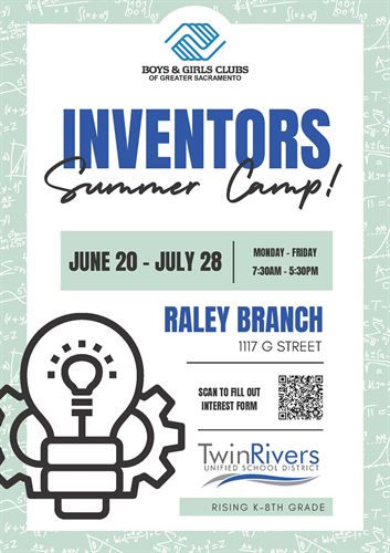 Boys and Girls Club Inventors Summer Camp at Raley Branch June 20 - July 28
